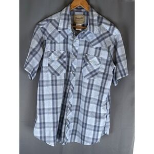 Wrangler Shirt Mens XL Multi-Color Check Pearl Snap S/S Western Rodeo